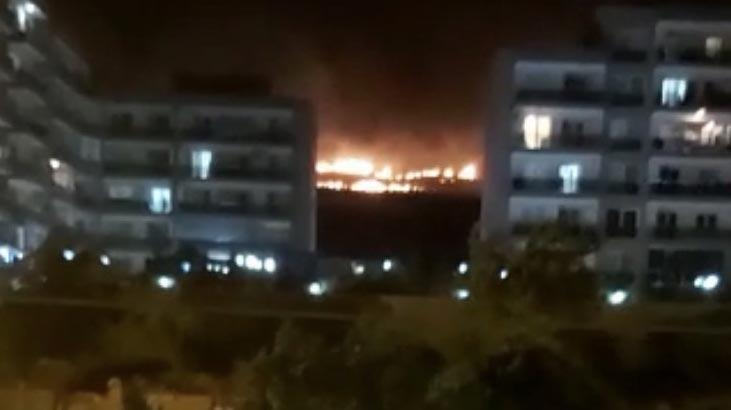 İzmir'de yerleşim yeri yakınında çıkan 'otluk' yangını korkuttu