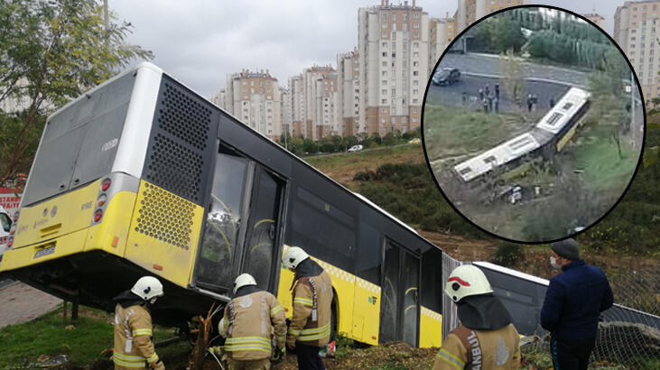  İstanbul'da feci kaza! Yolcu otobüsü araziye uçtu