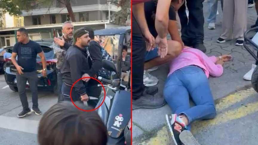 Çocuğunun gözü önünde velilere bıçakla saldırdı