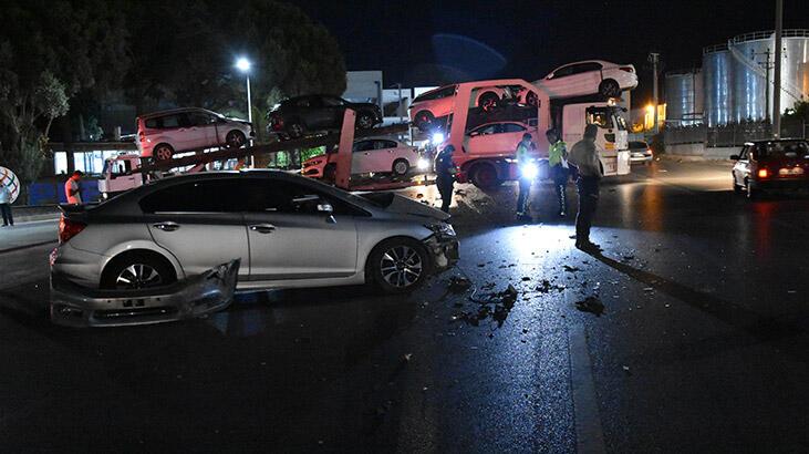 İzmir'de kaza! Karşı yönden gelen araçla çarpıştı