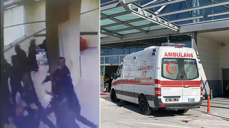 Konya'da hasta yakınlarının 4 hemşireye saldırısı kamerada