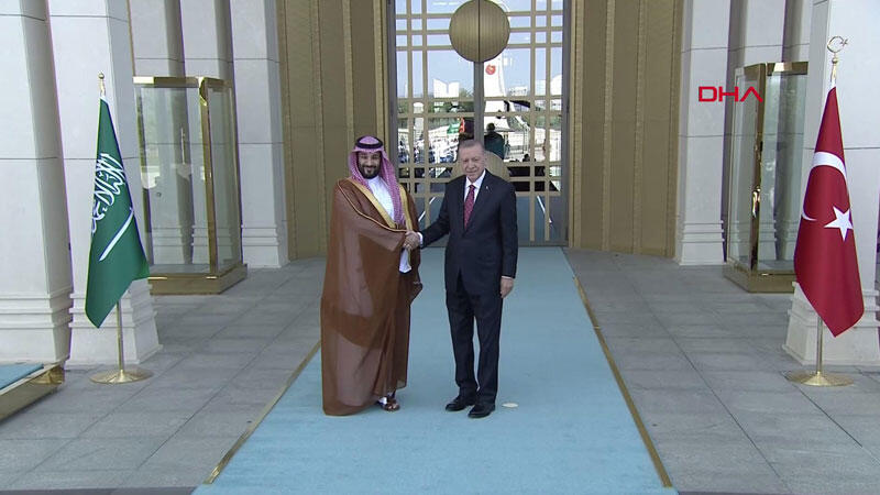 Cumhurbaşkanı Erdoğan, Suudi Arabistan Veliaht Prensi'ni resmi törenle karşıladı