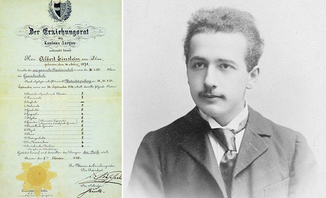 Nobel Ödülü kurumu, Einstein’ın 1896 tarihli lise karnesini paylaştı