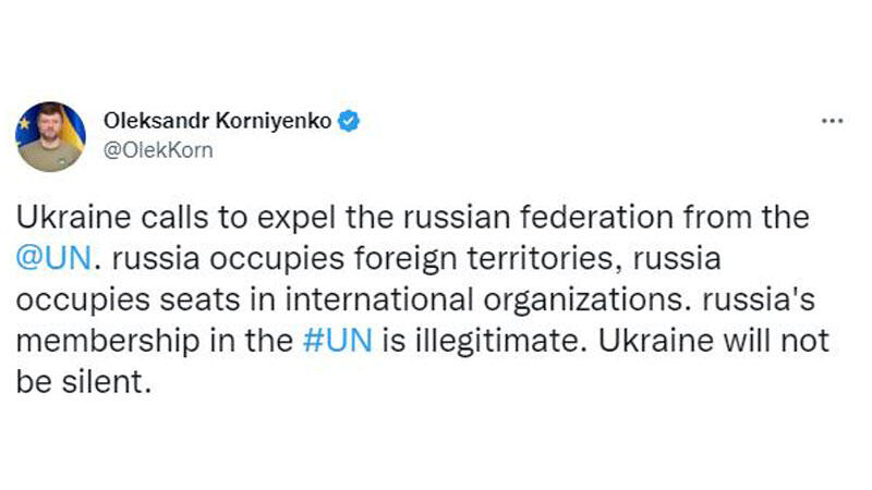 Ukrayna’dan ‘Rusya’yı BM’den ihraç edin’ talebi