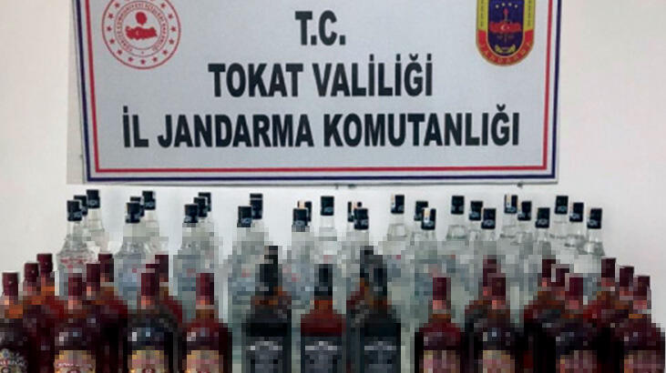 Tokat'ta 102 litre sahte içki ele geçirildi